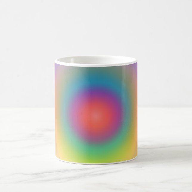 Colourful Rainbow Concentric Circle Space   Coffee Mug (Center)