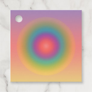 Colourful Rainbow Concentric Circle Space Favour Tags