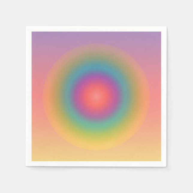 Colourful Rainbow Concentric Circle Space   Napkin (Front)