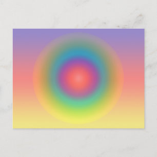 Colourful Rainbow Concentric Circle Space  Postcard