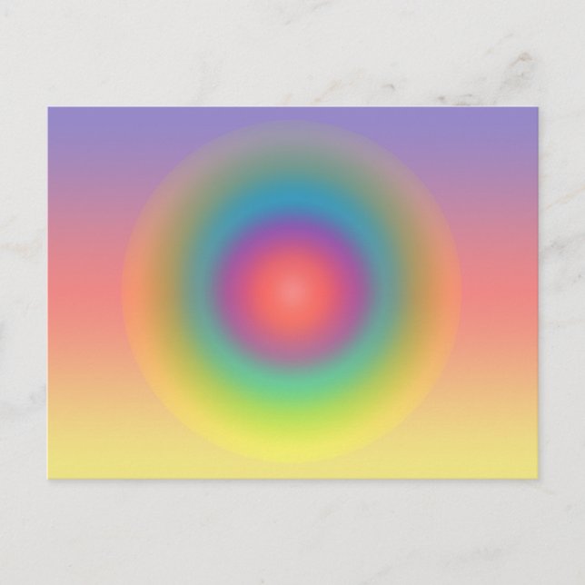 Colourful Rainbow Concentric Circle Space  Postcard (Front)