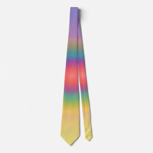 Colourful Rainbow Concentric Circle Space  Tie (Front)