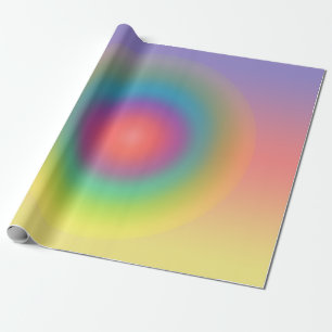 Colourful Rainbow Concentric Circle Space Wrapping Paper