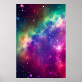Colourful Rainbow Cosmic Burst Poster