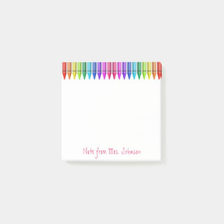 Colourful Rainbow Crayons Personalise Notes