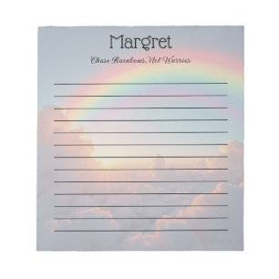 Colourful Rainbow Customisable Name & Quote Notepad