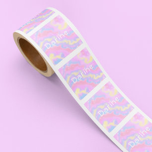 Colourful Rainbow Cute Girly Back to School Kids Square Sticker