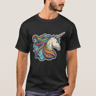 Colourful Rainbow Cute Unicorn  Add Some Magic T-Shirt