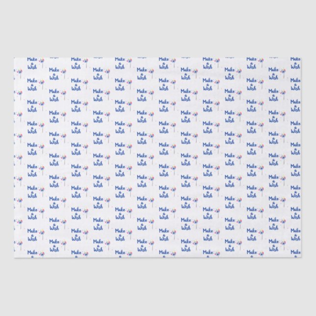 Colourful Rainbow Dandelion Make a Wish  Tissue Paper (Front)