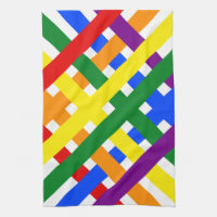 Colourful Rainbow Diagonal Criss-Cross Stripes