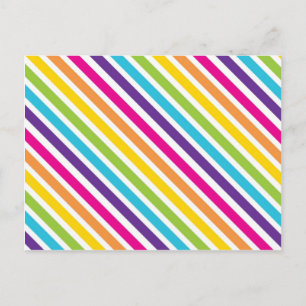 Colourful Rainbow Diagonal Stripes Gifts for Teens Postcard