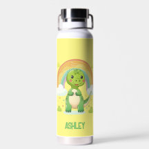 Colourful Rainbow Dino With Kids Name