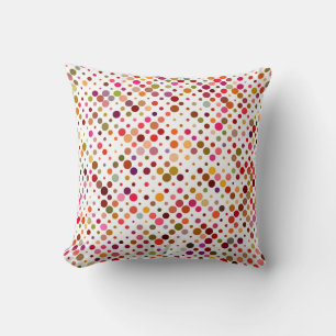 Colourful Rainbow Dots, Retro 70s Cushion