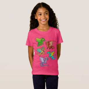 Colourful Rainbow Dragons School T-Shirt