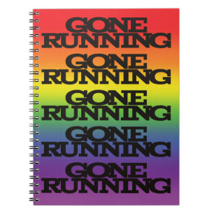 Colourful Rainbow Effect Background Gone Running Notebook