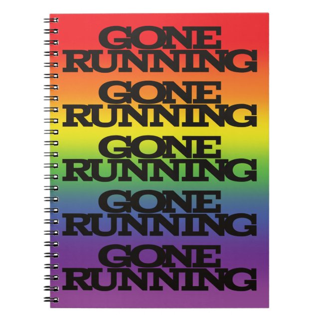 Colourful Rainbow Effect Background Gone Running Notebook (Front)