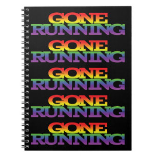 Colourful Rainbow Effect Gone Running Text  Notebook