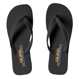 Colourful Rainbow Effect Gone Running Text  Thongs