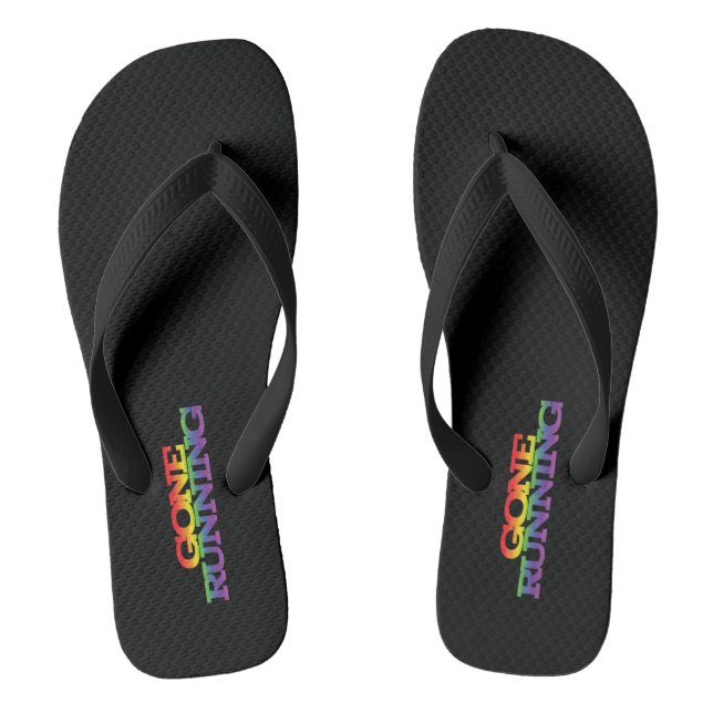 Colourful Rainbow Effect Gone Running Text  Thongs (Footbed)