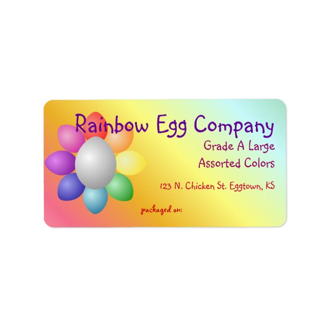 Colourful Rainbow Eggs Egg Carton Label (Front)