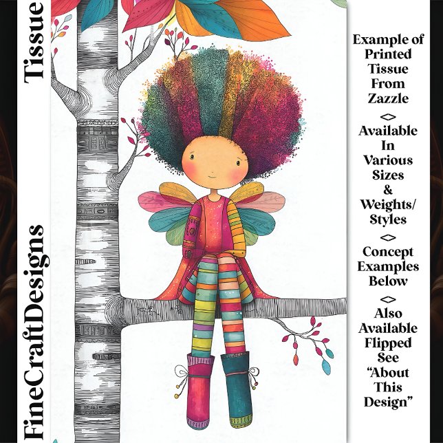 Colourful Rainbow Fairy, Afro Hair DG9R Decoupage Tissue Paper (Creator Uploaded)