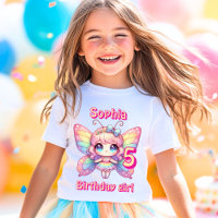 Colourful rainbow fairy butterfly birthday 