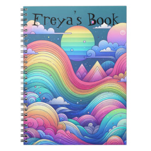 Colourful Rainbow Fantasy Landscape Notebook