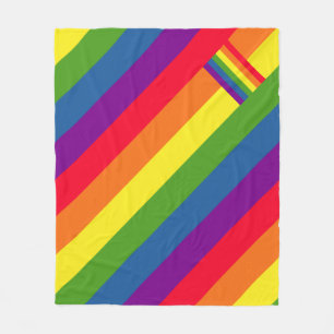 Colourful Rainbow Flag Gay Pride Fleece Blanket
