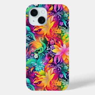 Colourful Rainbow Floral Pattern iPhone Case