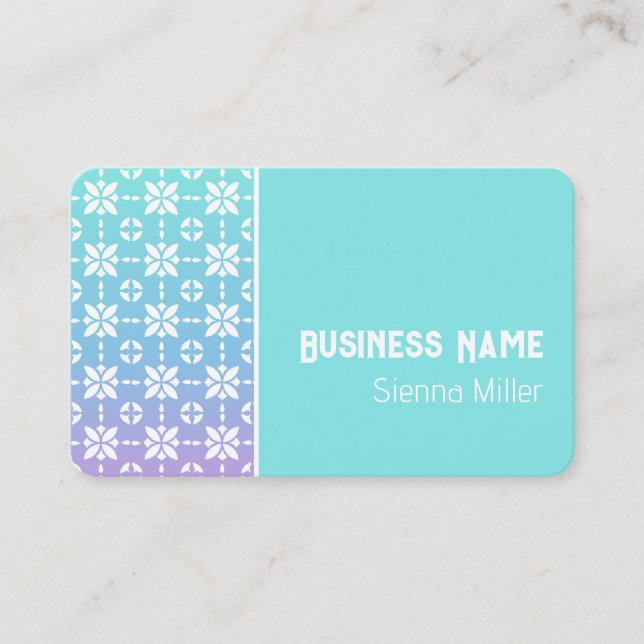 Colourful Rainbow Flower Pattern Panel Business Card (Front)