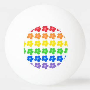 Colourful Rainbow Flowers  Ping Pong Ball
