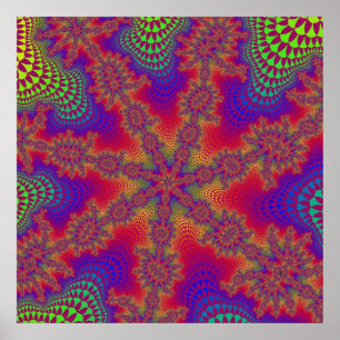 Colourful Rainbow Fractal Poster
