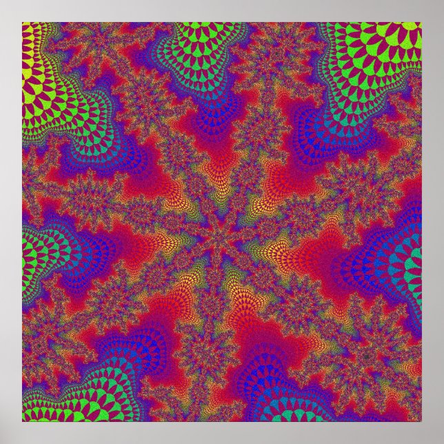 Colourful Rainbow Fractal Poster (Front)