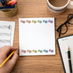 Colourful Rainbow French Horn Musical Instrument Notepad