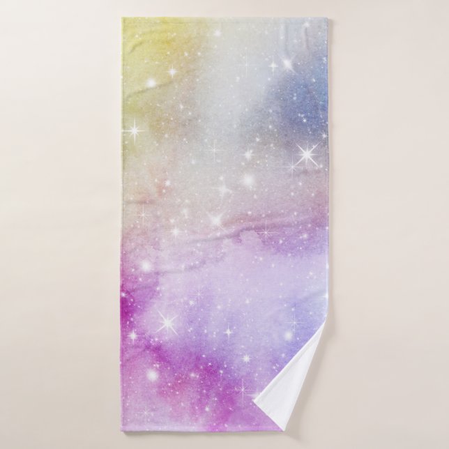 Colourful Rainbow Galaxy Pattern Bath Towel (Bath Towel)