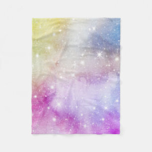 Colourful Rainbow Galaxy Pattern Fleece Blanket