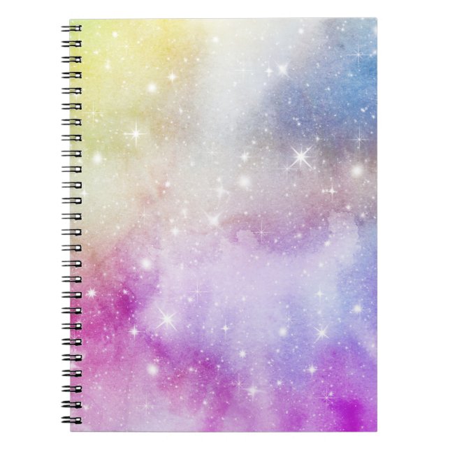 Colourful Rainbow Galaxy Pattern Notebook (Front)