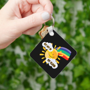 Colourful Rainbow Get Off of My Cloud Key Ring