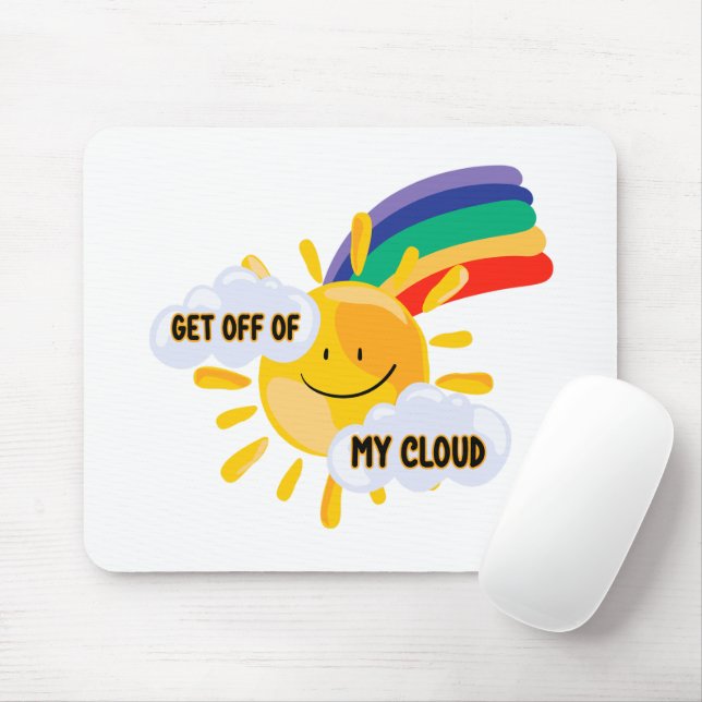 Colourful Rainbow Get Off of My Cloud Mouse Pad (With Mouse)