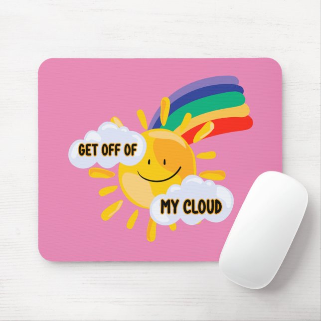 Colourful Rainbow Get Off of My Cloud Mouse Pad (With Mouse)
