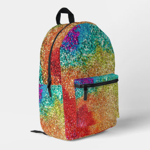 Colourful Rainbow Glittery Pattern Cool Trendy Printed Backpack