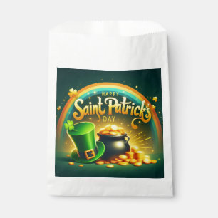 Colourful rainbow gold Saint Patrick's Day Favour Bag