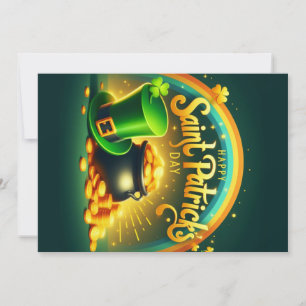Colourful rainbow gold Saint Patrick's Day Holiday Card