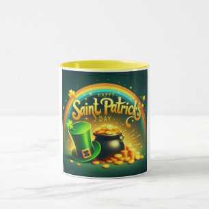 Colourful rainbow gold Saint Patrick's Day Mug
