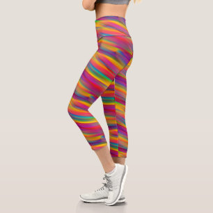 Colourful Rainbow Gradient Capri Leggings