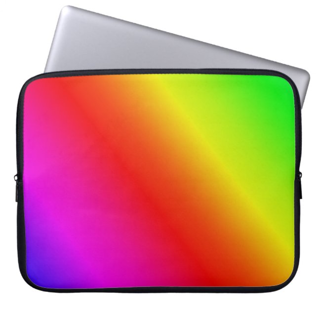 Colourful Rainbow Gradient Diagonal Blend Laptop Sleeve (Front)