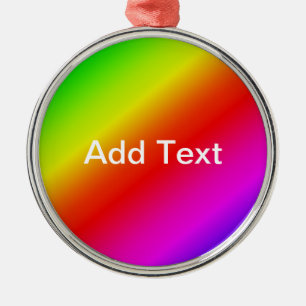 Colourful Rainbow Gradient Diagonal Blend Metal Ornament