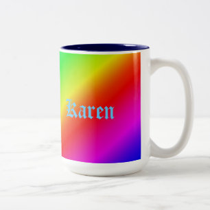 Colourful Rainbow Gradient Diagonal Blend Two-Tone Coffee Mug