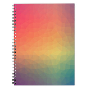 Colourful rainbow gradient geometric notebook