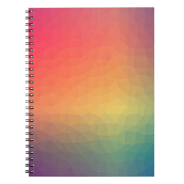 Colourful rainbow gradient geometric notebook (Front)